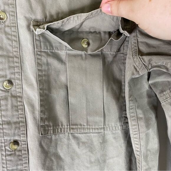 Timberland Shirt Men’s Tan S Khaki Vintage Button Down Workwear Pockets Cotton - Picture 6 of 10